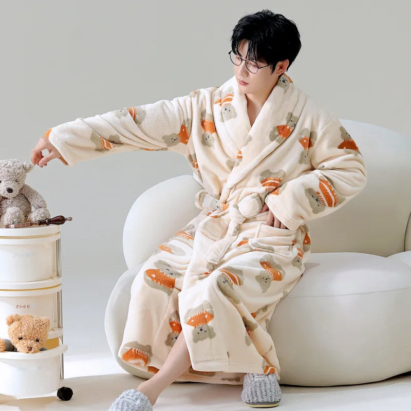 Peignoir Flanelle Polyester Homme