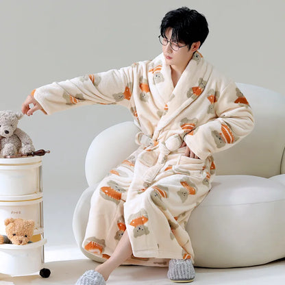 Peignoir Flanelle Polyester Homme