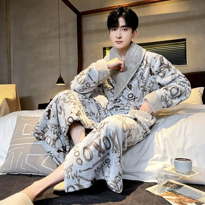 Peignoir Flanelle Polyester Homme