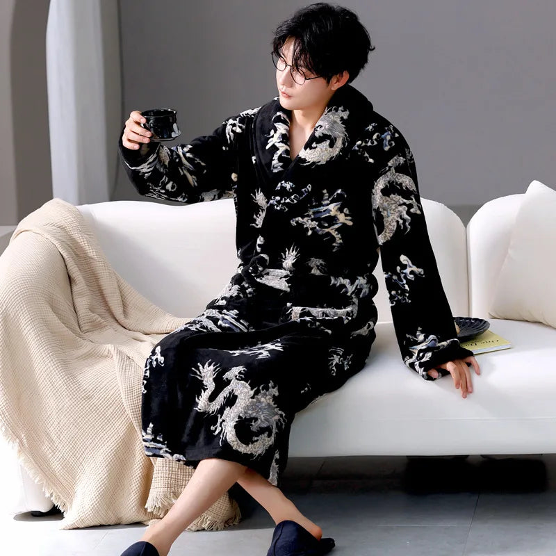 Peignoir Flanelle Polyester Homme