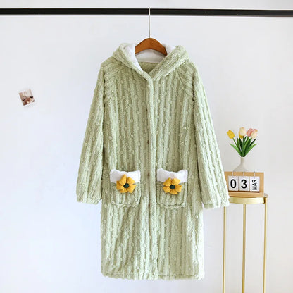 Peignoir Flanelle/Polaire corail Femme