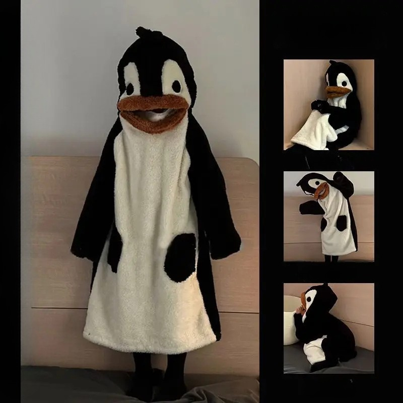 Peignoir Unisexe Flanelle/Polaire pingouin Polyester