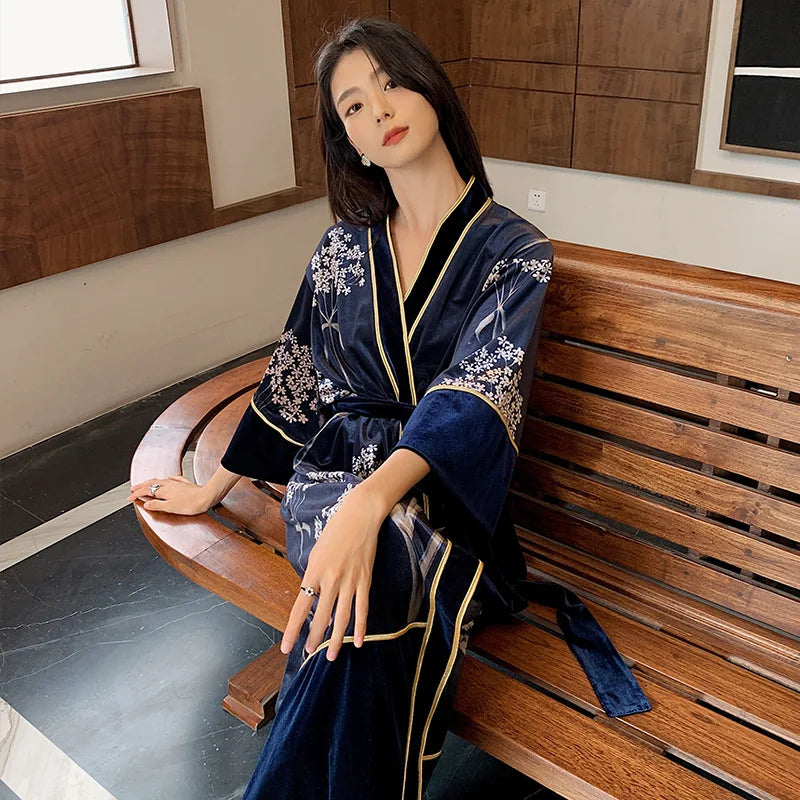 Peignoir Luxueux Femme - Polyester Velours/Polaire