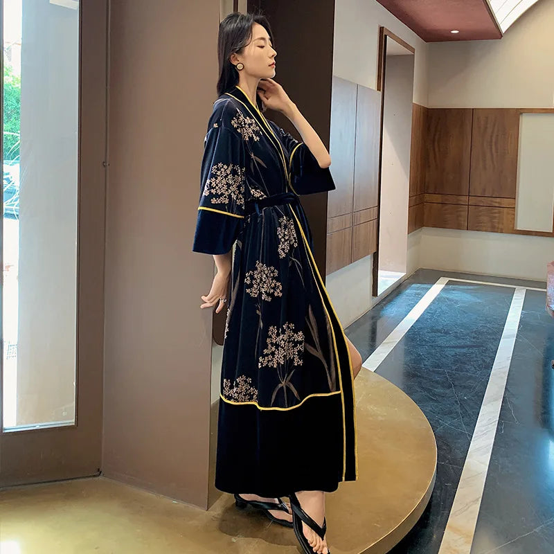 Peignoir Luxueux Femme - Polyester Velours/Polaire