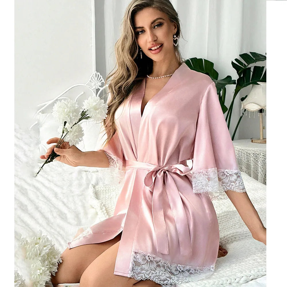 Peignoir Mariée Sexy Satin Polyester Femme