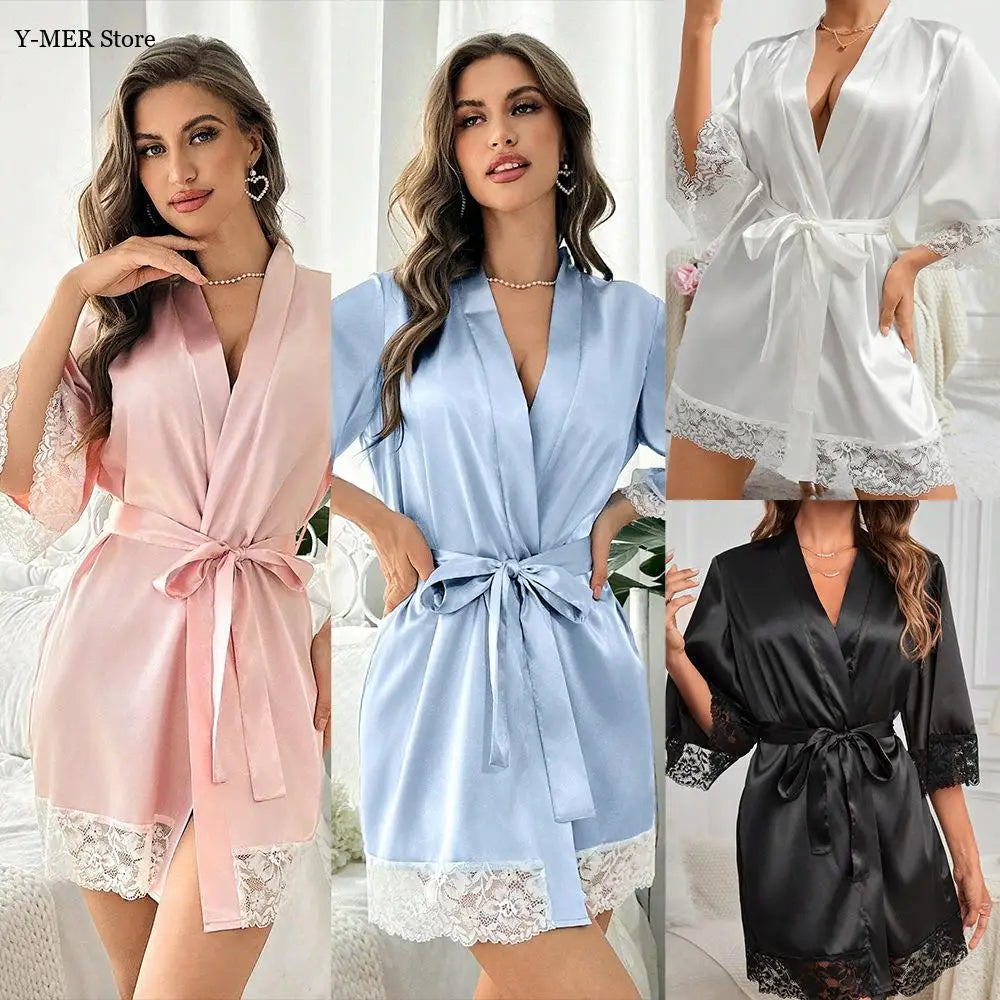 Peignoir Mariée Sexy Satin Polyester Femme