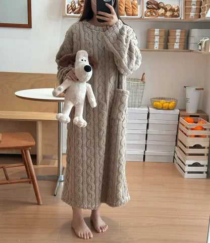 Peignoir Polaire 1 pièce style jacquard Femme