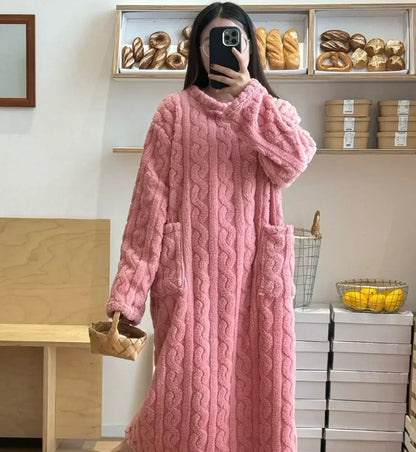 Peignoir Femme Polaire 1 pièce style jacquard