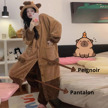 Peignoir Femme Polaire capybara
