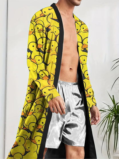 Peignoir Printemps/Automne Imprimé Poussin Polyester Homme