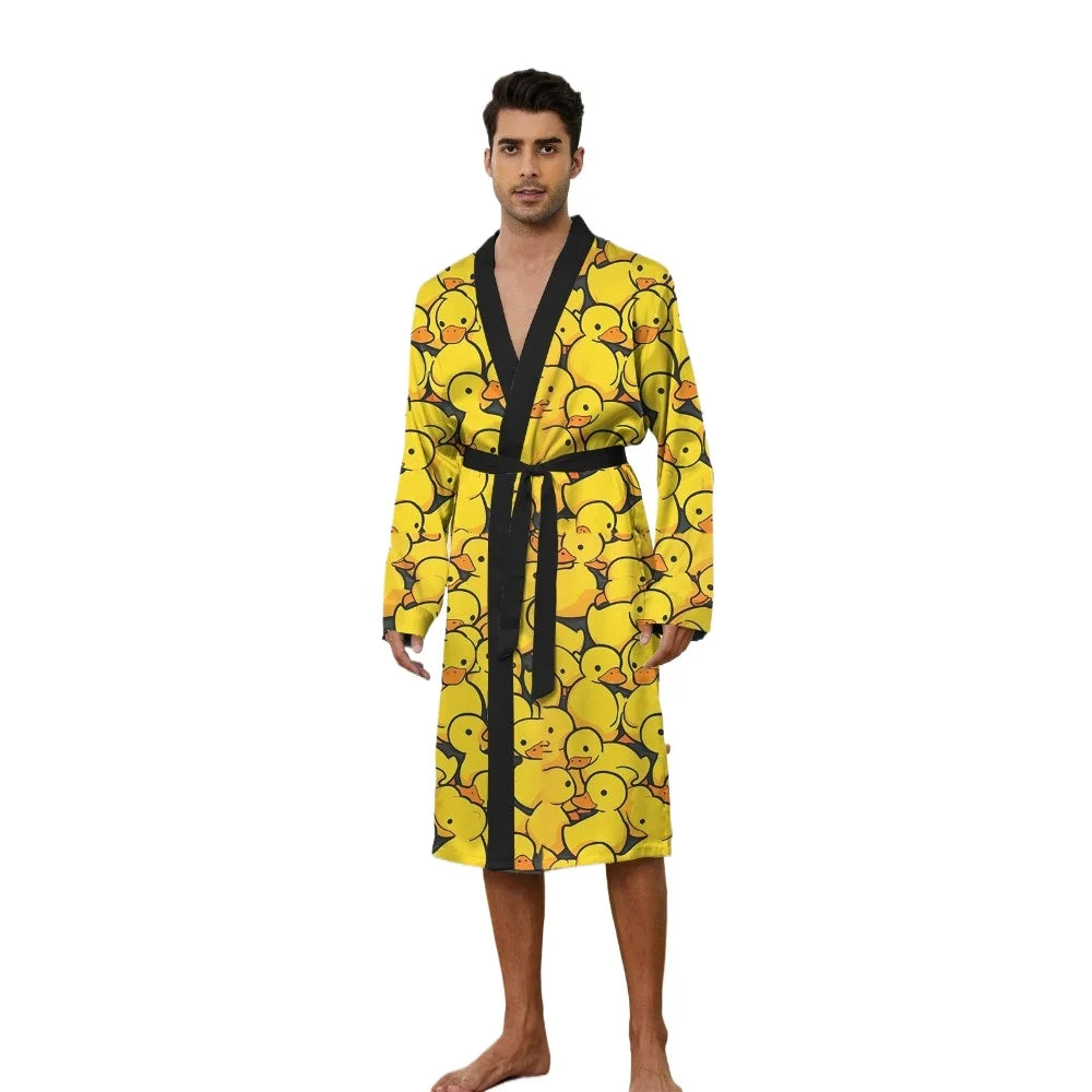 Peignoir Printemps/Automne Imprimé Poussin Polyester Homme