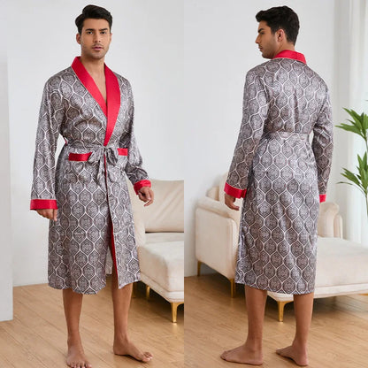 Peignoir Satin Été Polyester/Élasthanne Homme