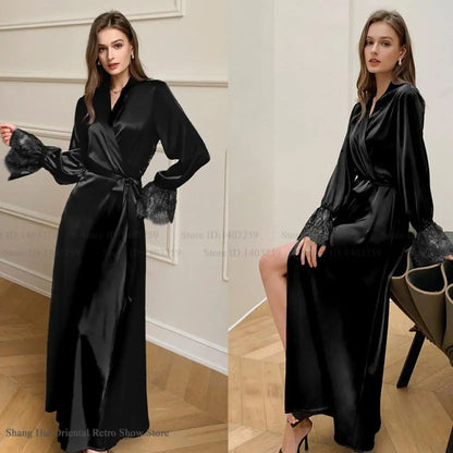 Peignoir Satin Soie Glacée Dos Dénudé Femme