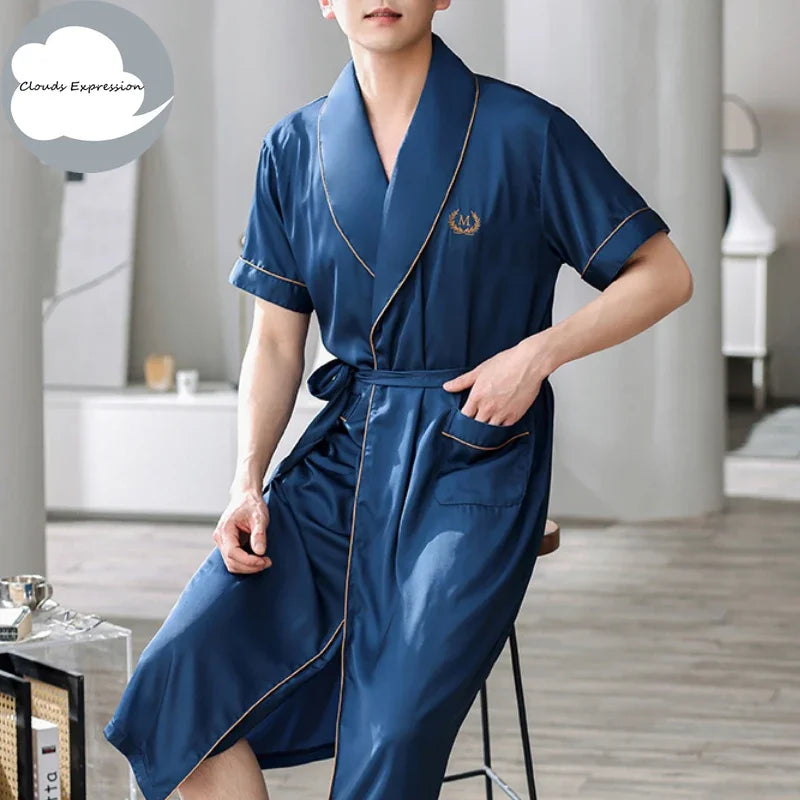 Peignoir Satin élégant Homme
