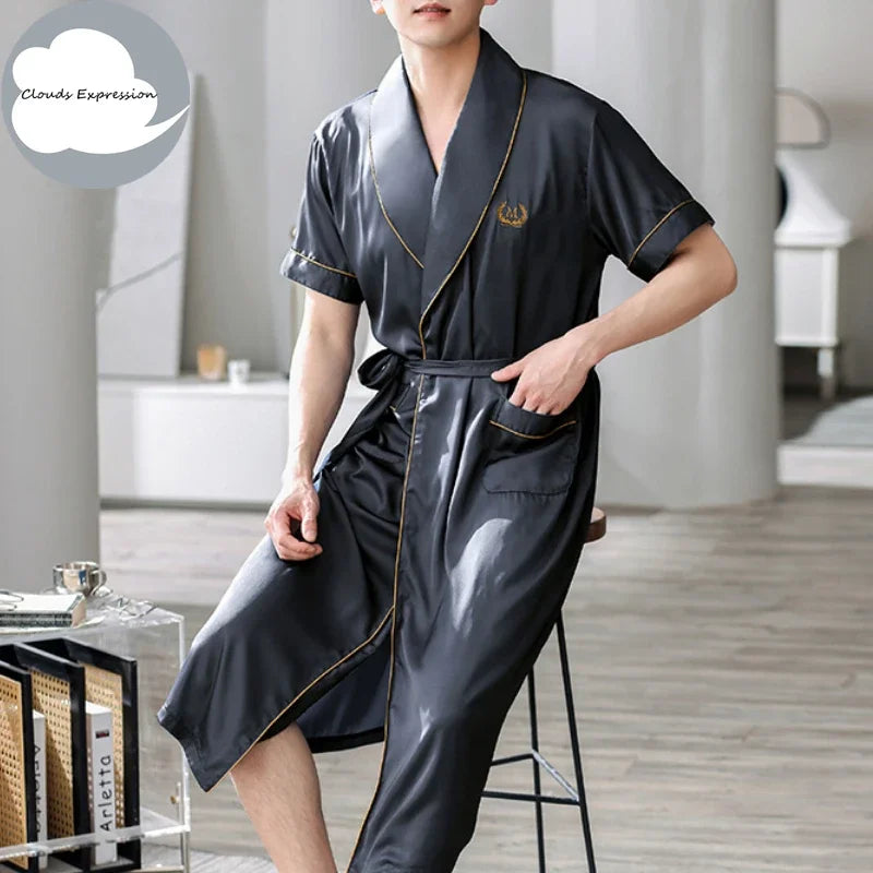 Peignoir Satin élégant Homme