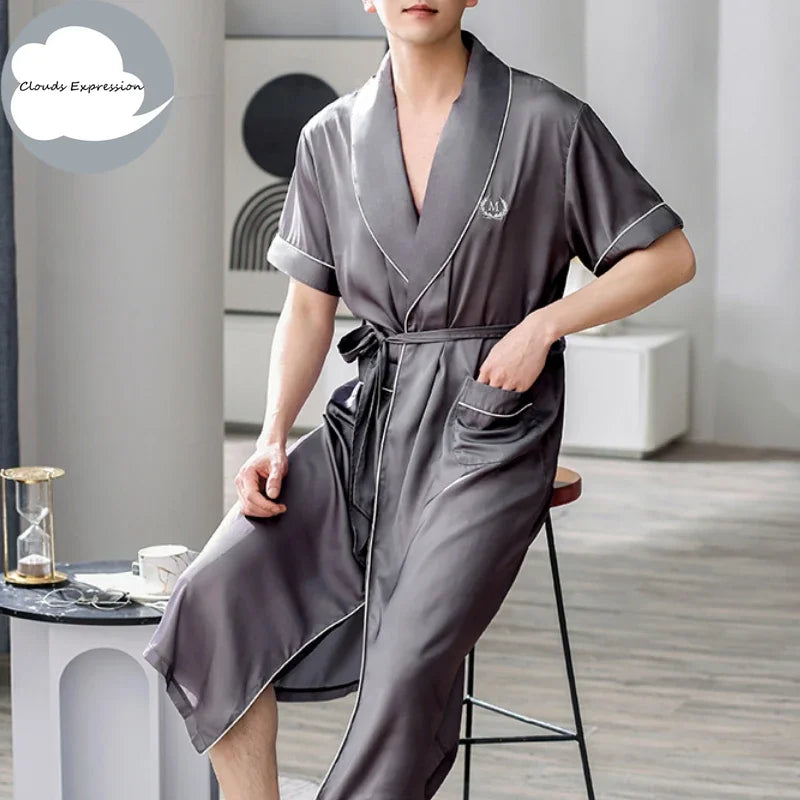 Peignoir Satin élégant Homme