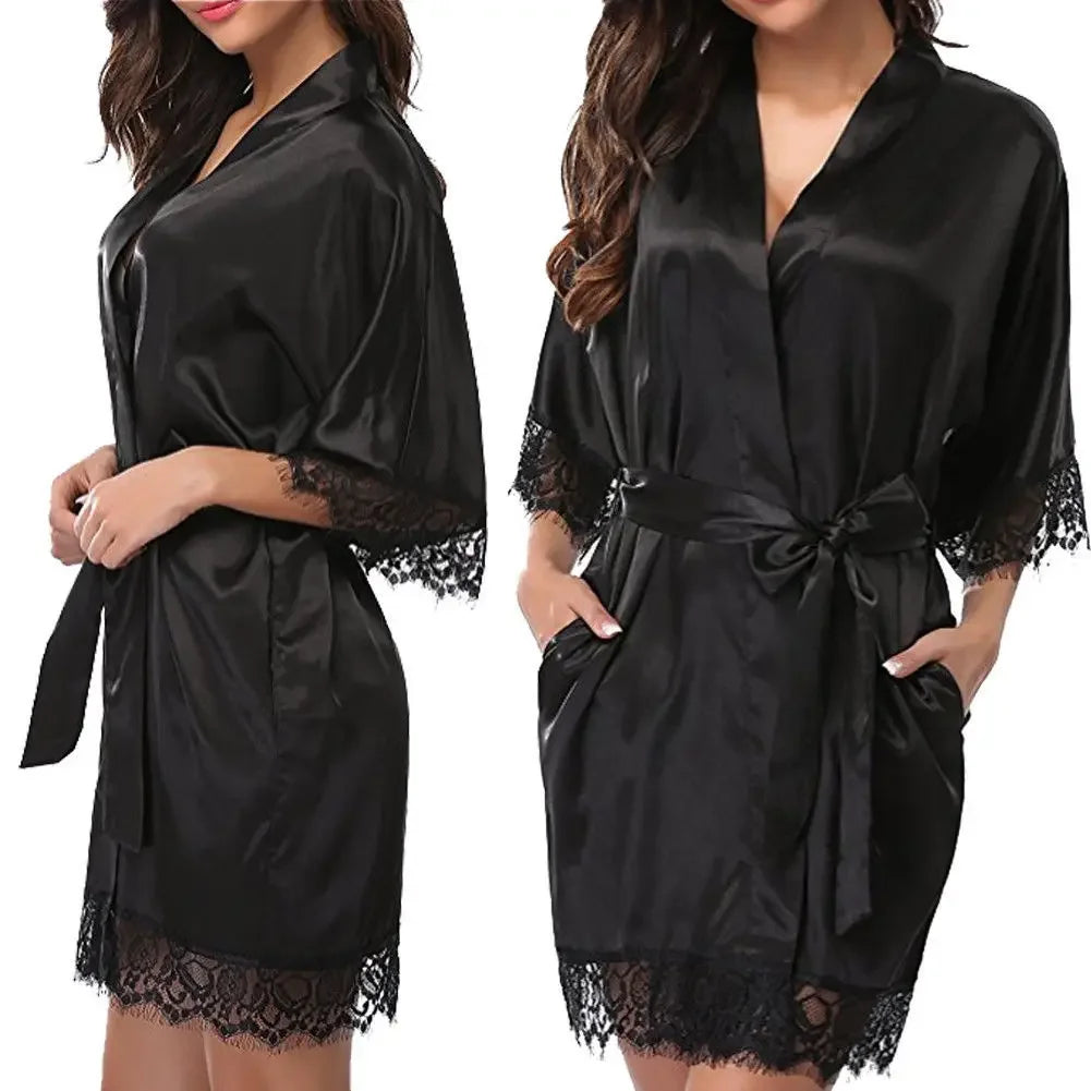 Peignoir Satin sexy Polyester Femme