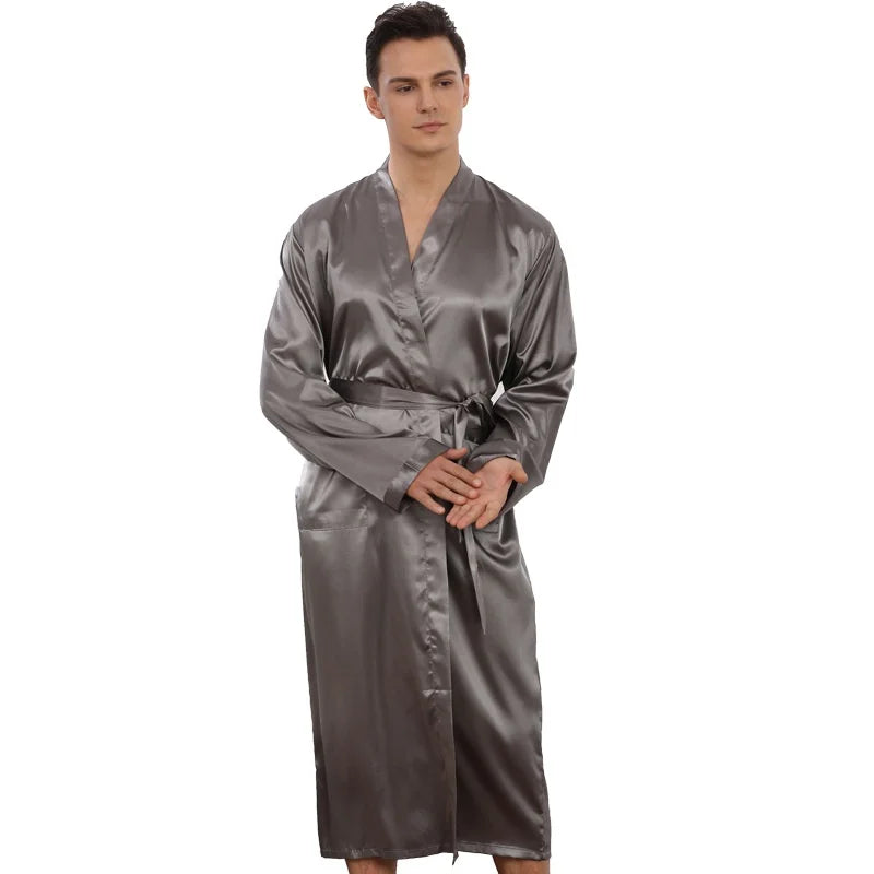 Peignoir Soie Glacée Polyester Homme