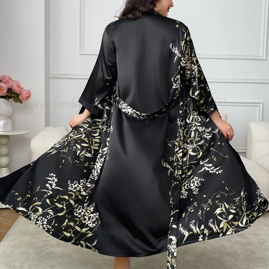 Peignoir Soie glacée petite et grande taille Femme