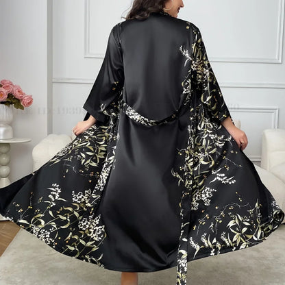 Peignoir Soie glacée petite et grande taille Femme