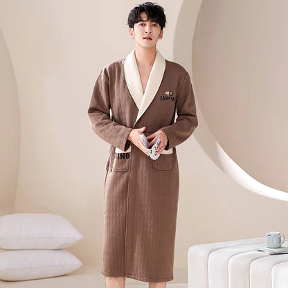 Peignoir Homme Triple Couche Coton/Polyester