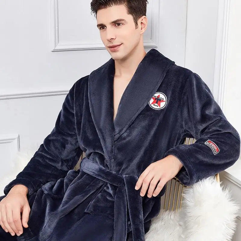 Peignoir automne hiver homme flanelle polyester