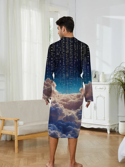 Peignoir ciel imprimé Polyester Homme