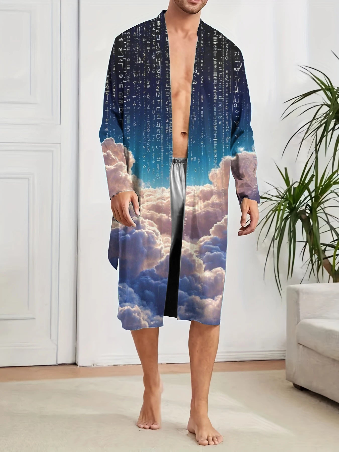 Peignoir ciel imprimé Polyester Homme