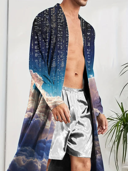 Peignoir ciel imprimé Polyester Homme