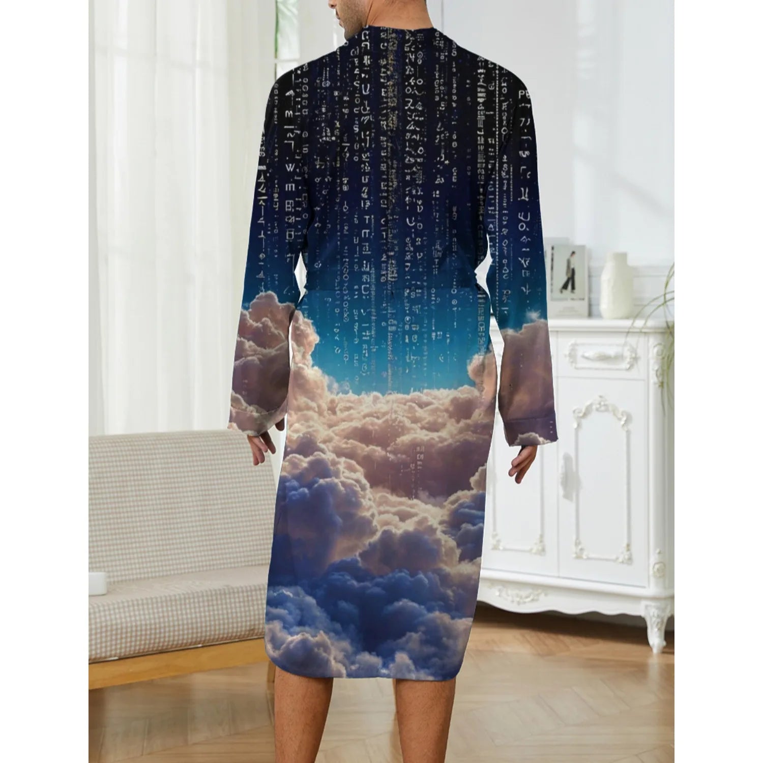 Peignoir ciel imprimé Polyester Homme