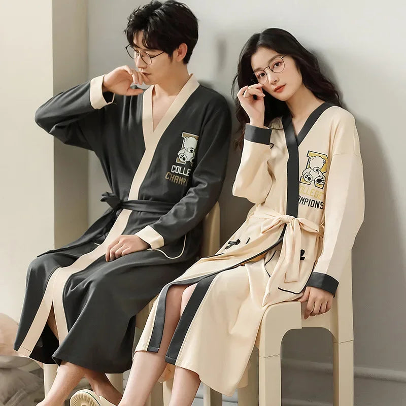 Peignoir coton homme et femme