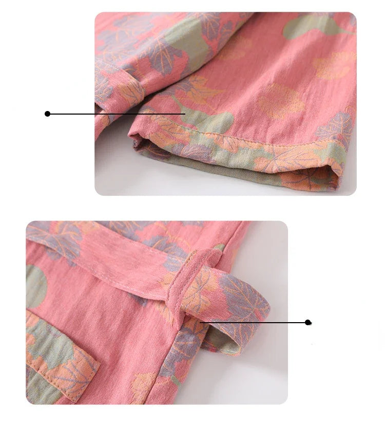 Peignoir coton imprimé Femme