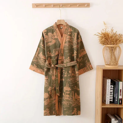 Peignoir coton imprimé unisexe 2