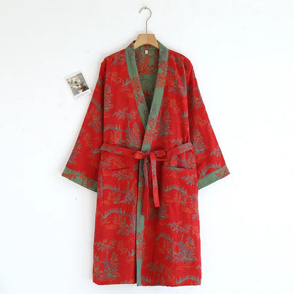 Peignoir coton tissage Jacquard Printemps unisexe