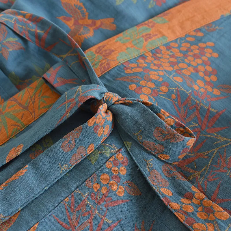 Peignoir coton tissage Jacquard Printemps unisexe