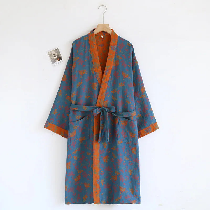 Peignoir coton tissage Jacquard Printemps unisexe