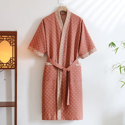 Peignoir Unisexe Coton tissage Jacquard Automne