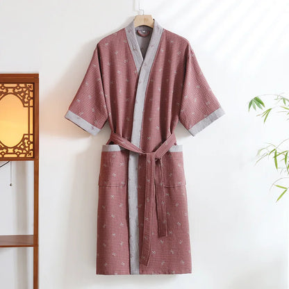 Peignoir Unisexe Coton tissage Jacquard Automne
