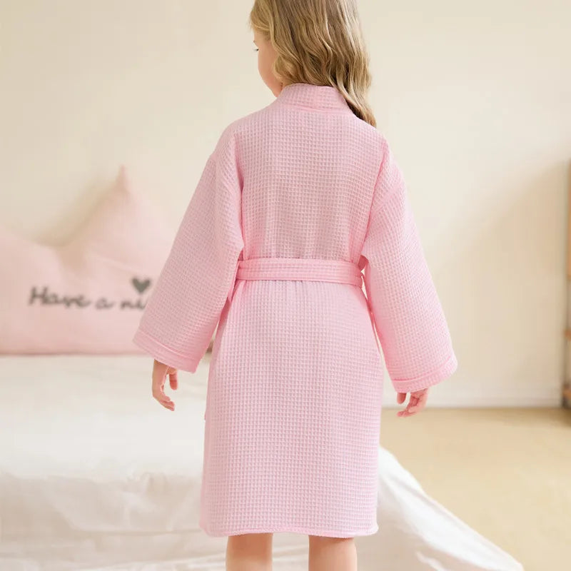 Peignoir coton/polyester gaufré Enfant