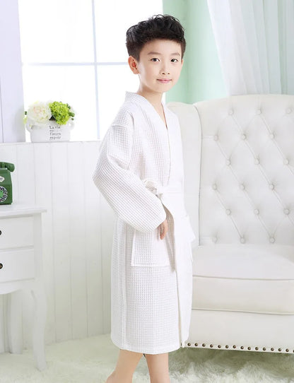 Peignoir coton/polyester gaufré Enfant