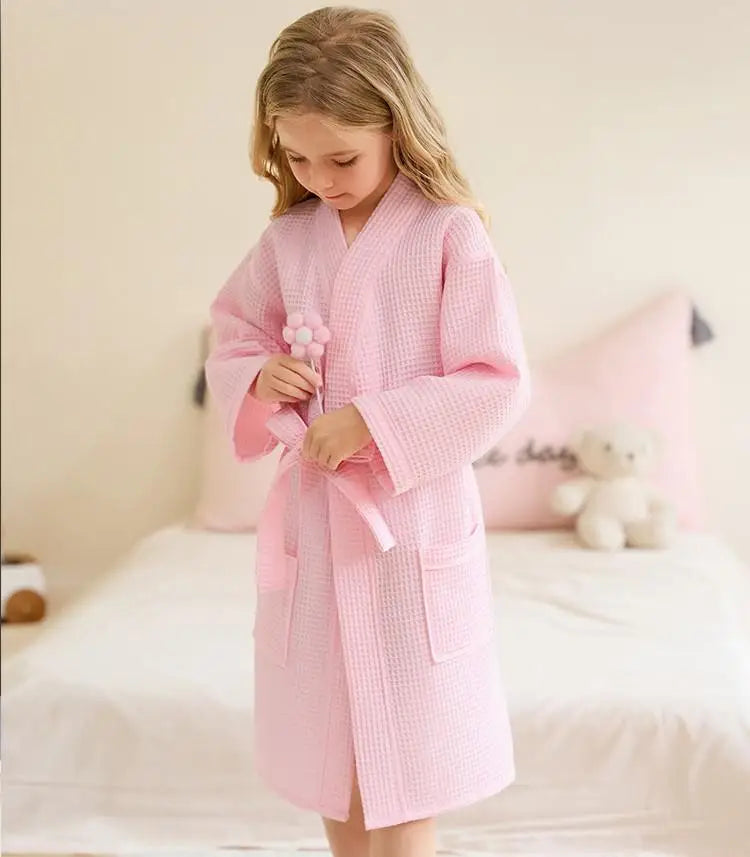 Peignoir coton/polyester gaufré Enfant