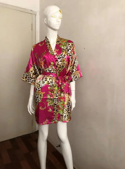 Peignoir Court Femme Satin Rayon/Polyester