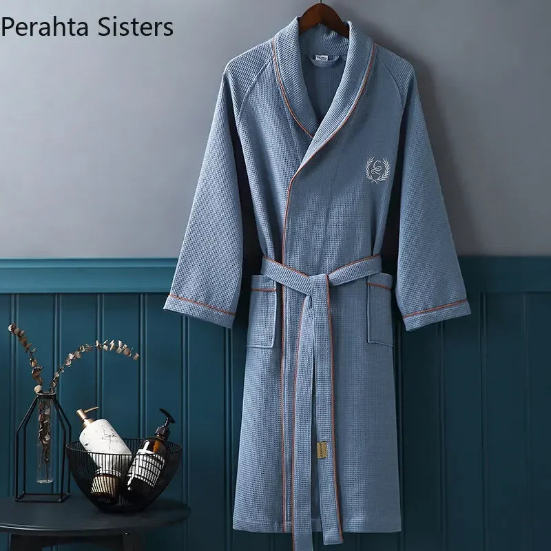 Peignoir de Bain Coton Gaufré Premium Unisexe