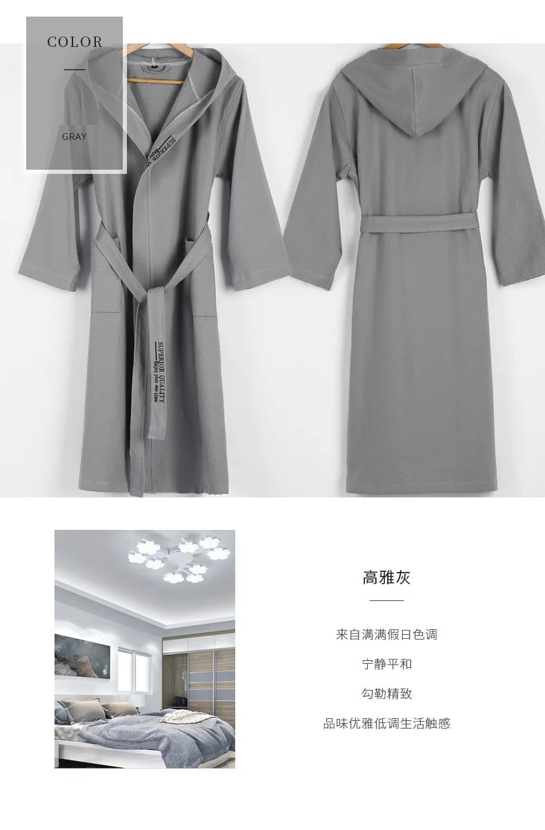 Peignoir de Bain Coton Gaufré Unisexe