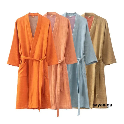 Peignoir de Bain Coton double couche Unisexe