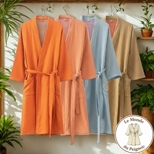 Peignoir de Bain Unisexe Coton double couche