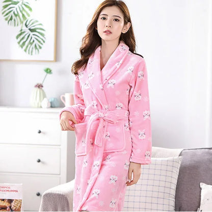 Peignoir de Bain Flanelle/Polaire Hiver Polyester Femme