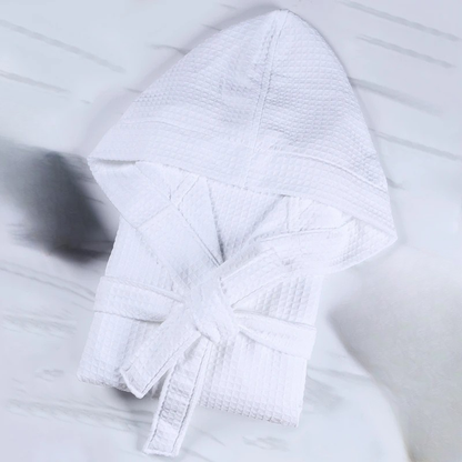 Peignoir de Bain Unisexe Gaufré à capuche