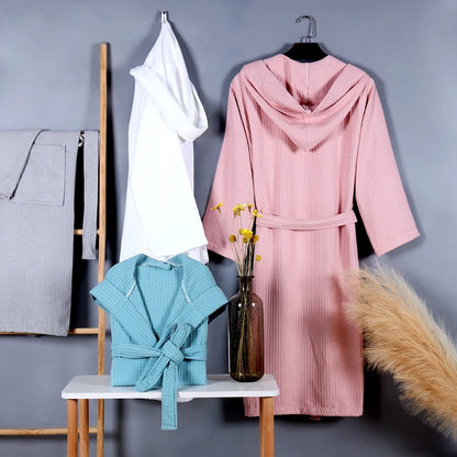 Peignoir de Bain Polyester gaufré avec ou sans capuche Unisexe