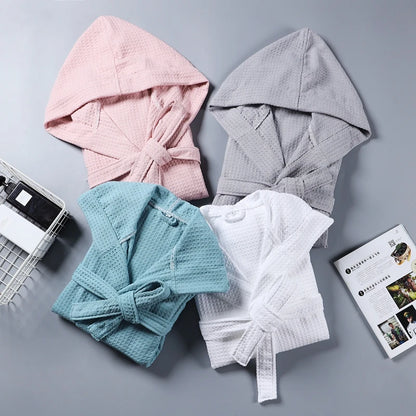 Peignoir de Bain Polyester gaufré avec ou sans capuche Unisexe
